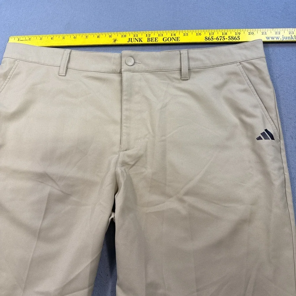 Adidas Golf Shorts Mens 40 TAN 3-Stripe Stretch Performance Ultimate 365